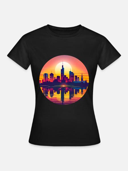 Hannover Skyline - Frauen T-Shirt - Schwarz