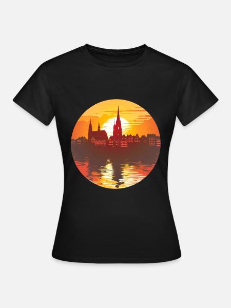 Kaiserslautern Skyline - Frauen T-Shirt - Schwarz
