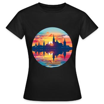 Mainz Skyline - Women's T-Shirt - black - Front - AI Model Female 172 dark (172cm)