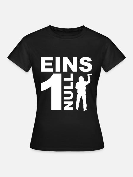 Polizei - Eins 1 Null - Frauen T-Shirt - Schwarz