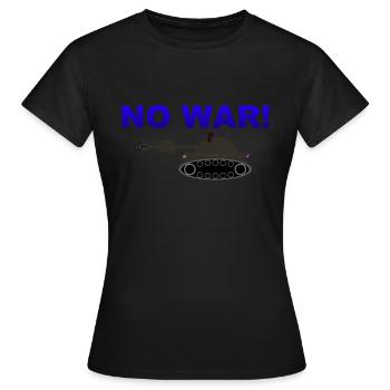 Panzer mit Knoten in der Kanone No War - Frauen T-Shirt - Schwarz - Vorne - AI Model Female 172 dark (172cm)