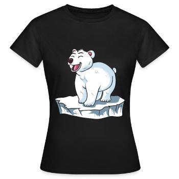 Ours polaire sur la banquise ours polaire - T-shirt Femme - noir - Devant - AI Model Female 172 dark (172cm)