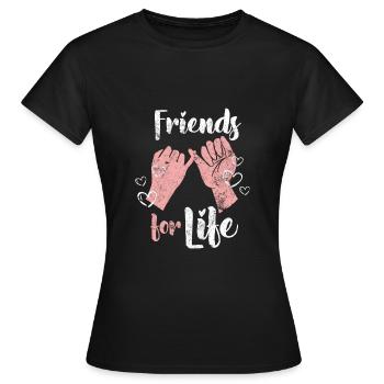 Freundschaft für immer freunde - Frauen T-Shirt - Schwarz - Vorne - AI Model Female 172 dark (172cm)