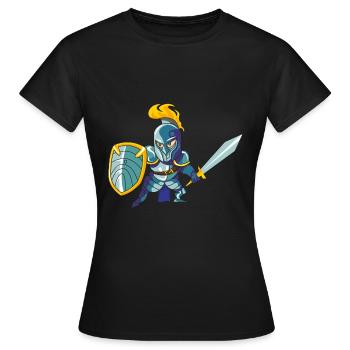 bande dessinée chevalier moyen age - T-shirt Femme - noir - Devant - AI Model Female 172 dark (172cm)