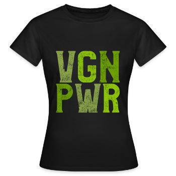 Force végétalienne disant - T-shirt Femme - noir - Devant - AI Model Female 172 dark (172cm)