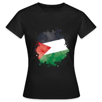 palestina flag palestine blob - Women's T-Shirt - black - Front - AI Model Female 172 dark (172cm)