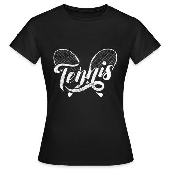 Raquettes de tennis - T-shirt Femme - noir - Devant - AI Model Female 172 dark (172cm)
