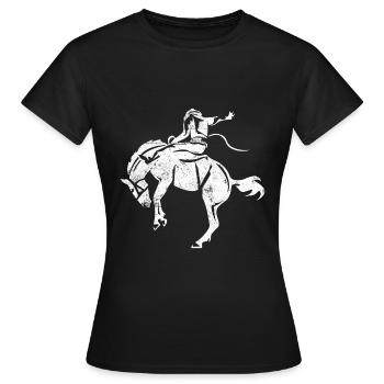 horse riding - Women's T-Shirt - black - Front - AI Model Female 172 dark (172cm)