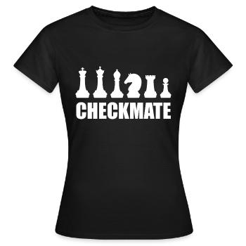 échecs mat, pièces d’échecs - T-shirt Femme - noir - Devant - AI Model Female 172 dark (172cm)