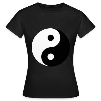 Yin Yang YOGA - Frauen T-Shirt - Schwarz - Vorne - AI Model Female 172 dark (172cm)