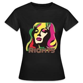 Girls Rights, Oui ! Le filles ont le droit - T-shirt Femme - noir - Devant - AI Model Female 172 dark (172cm)