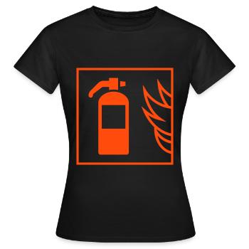 Pompier, Pompier, Extincteur - T-shirt Femme - noir - Devant - AI Model Female 172 dark (172cm)