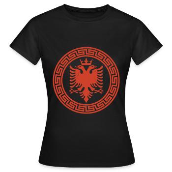 République d’Albanie Albanie Shqipëria Tirana Albanais - T-shirt Femme - noir - Devant - AI Model Female 172 dark (172cm)
