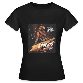 Apophis 13.04.2029 / Interstellares Objekt 99942 - Frauen T-Shirt - Schwarz - Vorne - AI Model Female 172 dark (172cm)