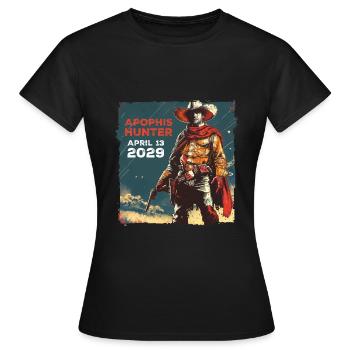 Apophis 13.04.2029 / Interstellares Objekt 99942 - Frauen T-Shirt - Schwarz - Vorne - AI Model Female 172 dark (172cm)