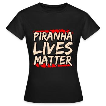 Piranha - Frauen T-Shirt - Schwarz - Vorne - AI Model Female 172 dark (172cm)