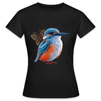 Eisvogel - Frauen T-Shirt - Schwarz - Vorne - AI Model Female 172 dark (172cm)
