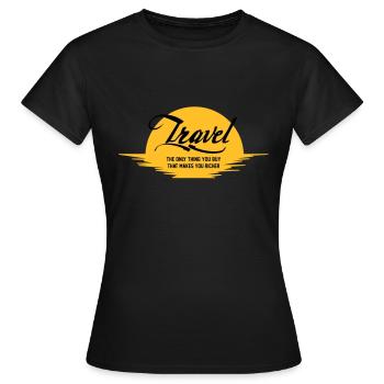 TRAVEL IS - T-shirt Femme - noir - Devant - AI Model Female 172 dark (172cm)