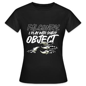 Falknerei Ornithologie Geschenk - Frauen T-Shirt - Schwarz - Vorne - AI Model Female 172 dark (172cm)