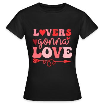 Minnaars gaan liefhebben - Vrouwen T-shirt - zwart - Voor - AI Model Female 172 dark (172cm)