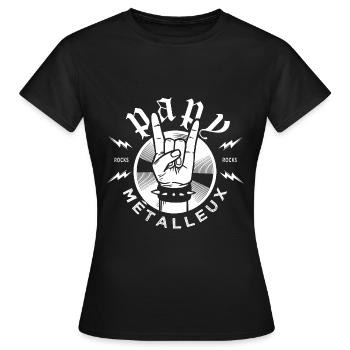 Papy Métalleux Métal misic - T-shirt Femme - noir - Devant - AI Model Female 172 dark (172cm)