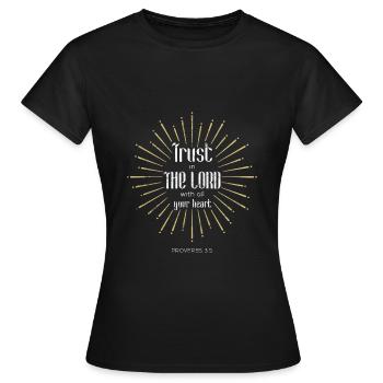 Bible disant le verset de Jésus disant - T-shirt Femme - noir - Devant - AI Model Female 172 dark (172cm)