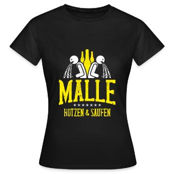 malle kotzen saufen - Frauen T-Shirt - Schwarz - Vorne - AI Model Female 172 dark (172cm)