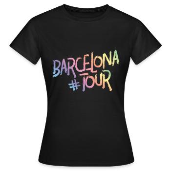 Barcelona tour hashtag - Frauen T-Shirt - Schwarz - Vorne - AI Model Female 172 dark (172cm)