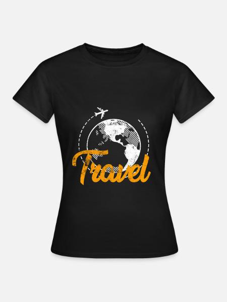 Reisender Globus Travel - Frauen T-Shirt - Schwarz