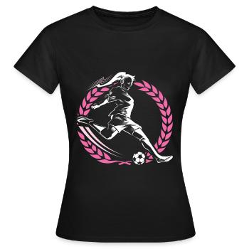 couronne de footballeur - T-shirt Femme - noir - Devant - AI Model Female 172 dark (172cm)