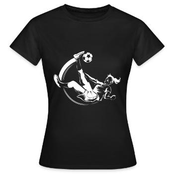 fussballerin fallrückzieher - Frauen T-Shirt - Schwarz - Vorne - AI Model Female 172 dark (172cm)