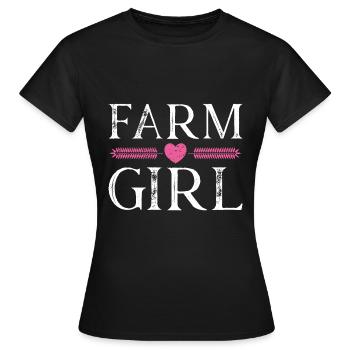 coeur fille de ferme - T-shirt Femme - noir - Devant - AI Model Female 172 dark (172cm)