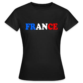 LA FRANCE DRAPEAU FRANÇAIS - T-shirt Femme - noir - Devant - AI Model Female 172 dark (172cm)
