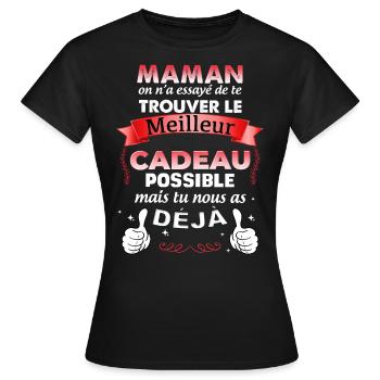Mère merveilleuse cadeau humour enfant - T-shirt Femme - noir - Devant - AI Model Female 172 dark (172cm)