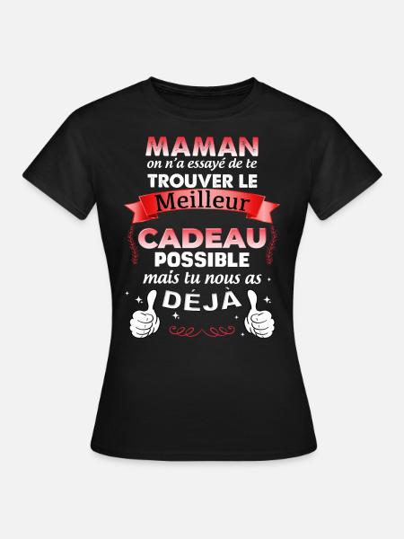 Mère merveilleuse cadeau humour enfant - T-shirt Femme - noir