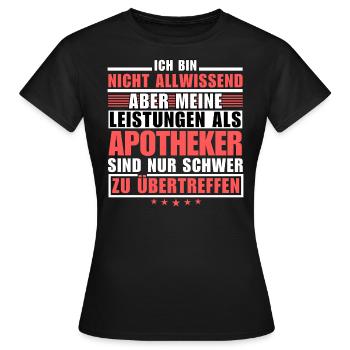 Des performances inégalées en tant que pharmacien - T-shirt Femme - noir - Devant - AI Model Female 172 dark (172cm)