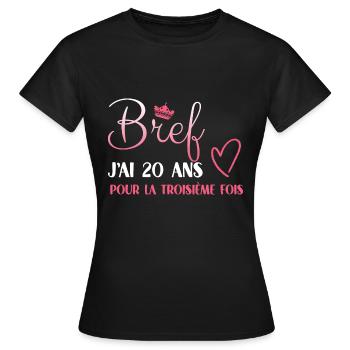 60 ans Anniversaire Idée cadeau citation humour - T-shirt Femme - noir - Devant - AI Model Female 172 dark (172cm)