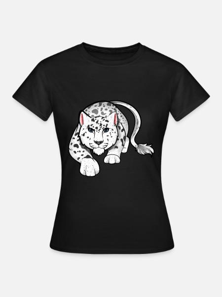 Schneeleopard - Frauen T-Shirt - Schwarz