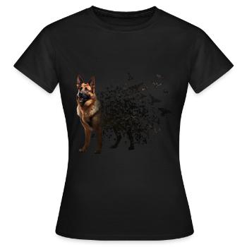 Berger allemand - T-shirt Femme - noir - Devant - AI Model Female 172 dark (172cm)