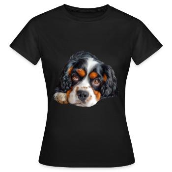 Cavalier King Charles - Frauen T-Shirt - Schwarz - Vorne - AI Model Female 172 dark (172cm)