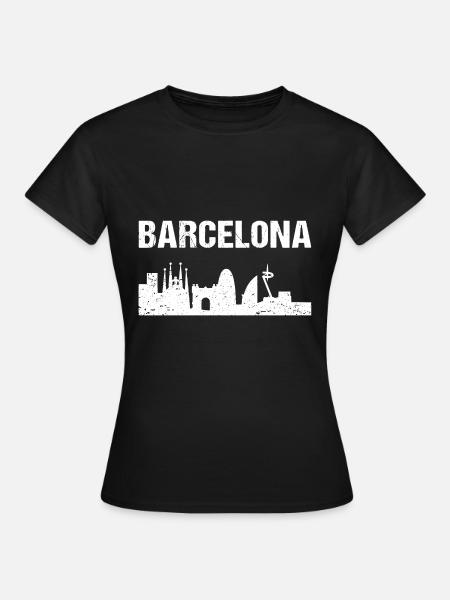 Barcelona Skyline Spanien Barcelona - Frauen T-Shirt - Schwarz