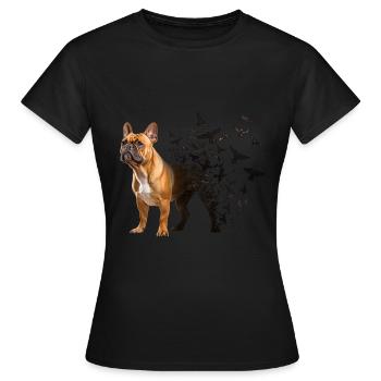 Bouledogue français - T-shirt Femme - noir - Devant - AI Model Female 172 dark (172cm)
