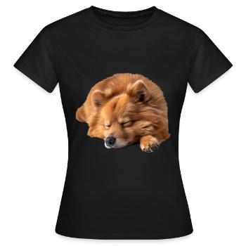 Spitz finlandais - T-shirt Femme - noir - Devant - AI Model Female 172 dark (172cm)
