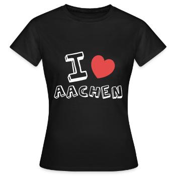 Aachen, Germany, Aachen Cathedral Germany - Women's T-Shirt - black - Front - AI Model Female 172 dark (172cm)
