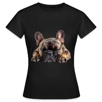 Bouledogue français - T-shirt Femme - noir - Devant - AI Model Female 172 dark (172cm)
