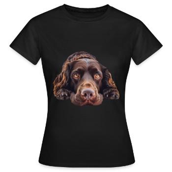 Épagneul des champs - T-shirt Femme - noir - Devant - AI Model Female 172 dark (172cm)