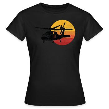 Hélicoptère UH-60 Blackhawk Armée de l’air Hélicoptère - T-shirt Femme - noir - Devant - AI Model Female 172 dark (172cm)