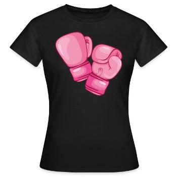 Boxe Combat de poing rose boxe punch cadeau - T-shirt Femme - noir - Devant - AI Model Female 172 dark (172cm)