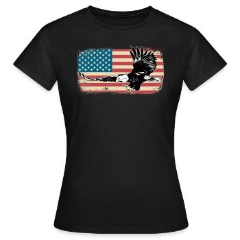 Aigle usa amérique tête d'aigle amérique cadeau - T-shirt Femme - noir - Devant - AI Model Female 172 dark (172cm)