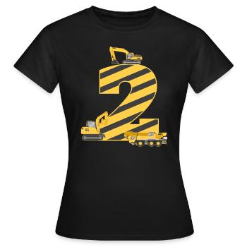 2ème anniversaire cadeau d'anniversaire pour enfants d'excavatrice - T-shirt Femme - noir - Devant - AI Model Female 172 dark (172cm)